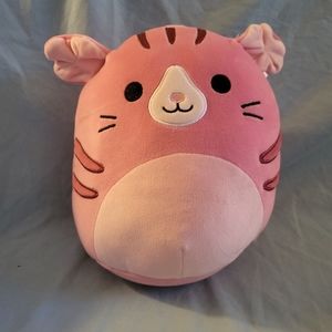 Pink striped  squishmallow plush stuffed toy
